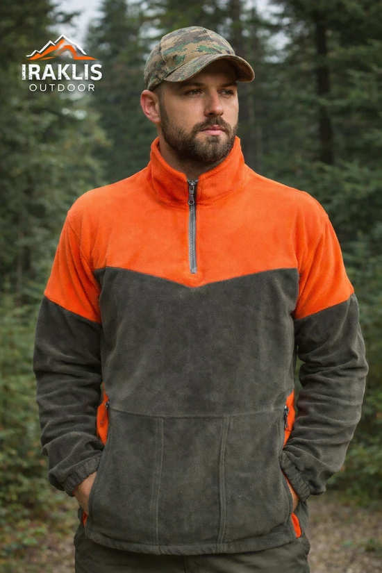 ΜΠΛΟΥΖΑ ΜΕ ΦΕΡΜΟΥΑΡ polar fleece 320gr ΧΑΚΙ ΠΟΡΤΟΚΑΛΙ / κωδ. irk 86