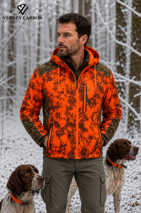 ΖΑΚΕΤΑ soft shell ΜΕ ΚΟΥΚΟΥΛΑ verney carron blouson zippen wolf orange snake blaze κωδ. vern 2