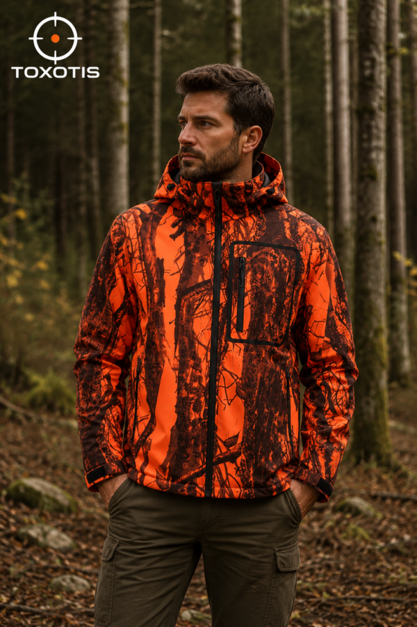 Μπουφάν Αδιάβροχο toxotis active wear softshell Πορτοκαλί. / κωδ. t0x 1007c