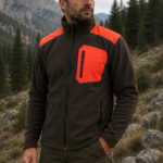 zακετα fleece αδιαβροχη toxotis active wear χακι πορτοκαλι / κωδ. tox 1008c