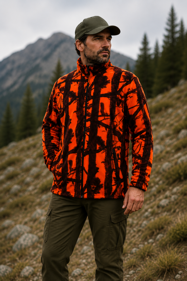 ΖΑΚΕΤΑ fleece orange camo κωδ. tox 078c