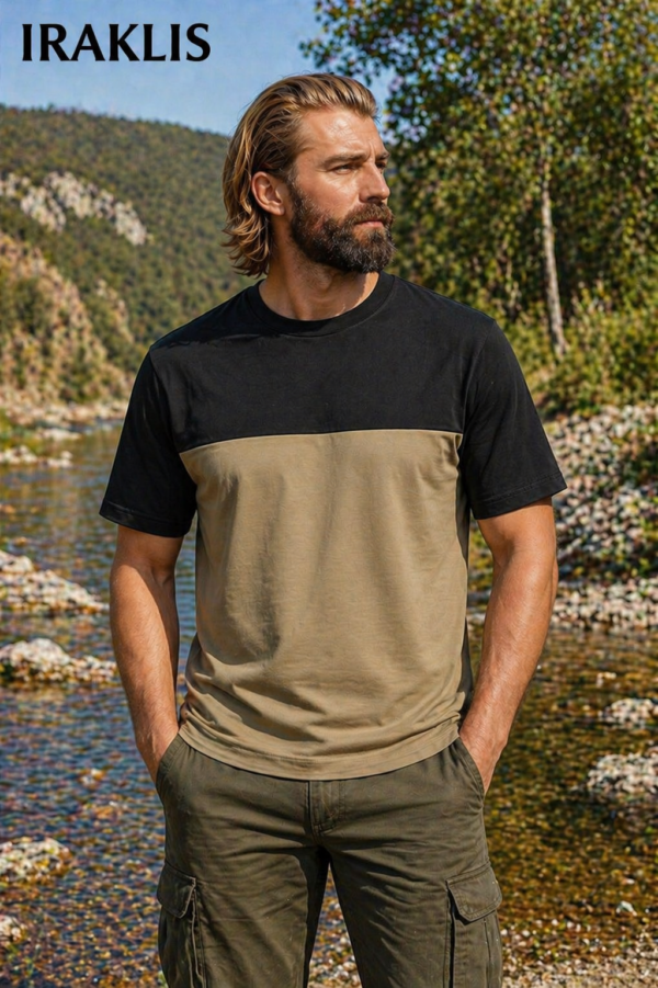 ΜΠΛΟΥΖΑΚΙ t shirt ΔΙΧΡΩΜΟ ΧΑΚΙ ΜΑΥΡΟ / κωδ. irk 120