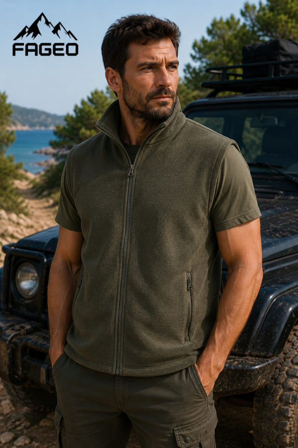 Γιλέκο polar fleece χακί 300gsm κωδ. fag 0010khaki
