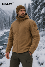 Ζακέτα coyote/Μπέζ tactical polar fleece mε Κουκούλα κωδ. esdy 1
