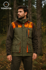 Τζάκετ Αδιάβροχο και Στεγανό toxotis active wear Χακί orange camo κωδ. t0x 1000c