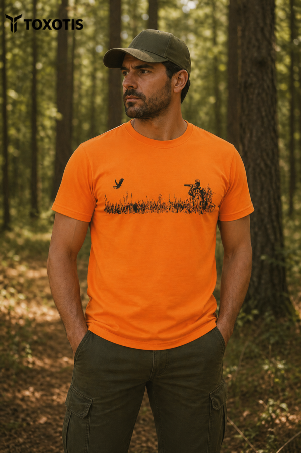 toxotis t shirt Κοντομάνικη Μπλούζα κυνηγιού πορτοκαλί active wear κωδ. tox 050