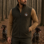 Γιλέκο Κυνηγιού fleece Χακί με Κέντημα Λαγός κωδ. irk 450