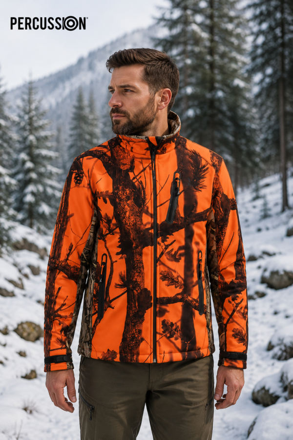softshell ghost orange camo hunting jacket κωδ. perc 15122