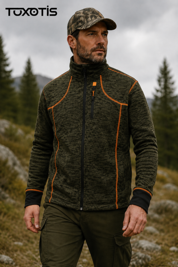 Ζακέτα Ζακέτα knitted fleece 300gr (πορτοκαλί γαζιά) της toxotis active wear tox 056
